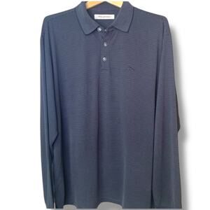 Tommy Bahama Polo Men's Size X-Large Long Sleeved Tone On Tone Collared Logo